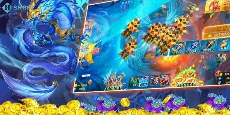 Giao diện game Bắn Cá Lạc Long Quân với hình ảnh đại dương sống động.